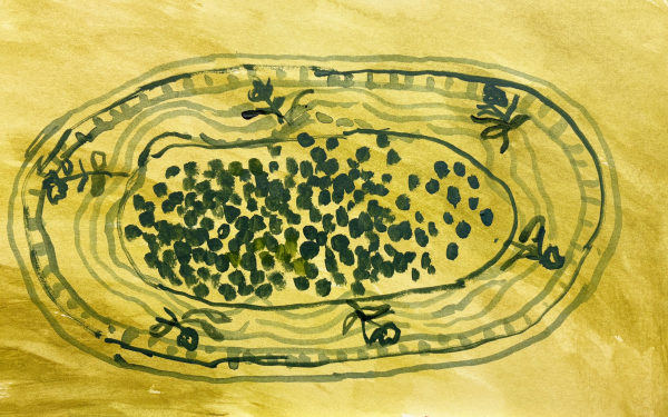 Peas on Golden Plate 