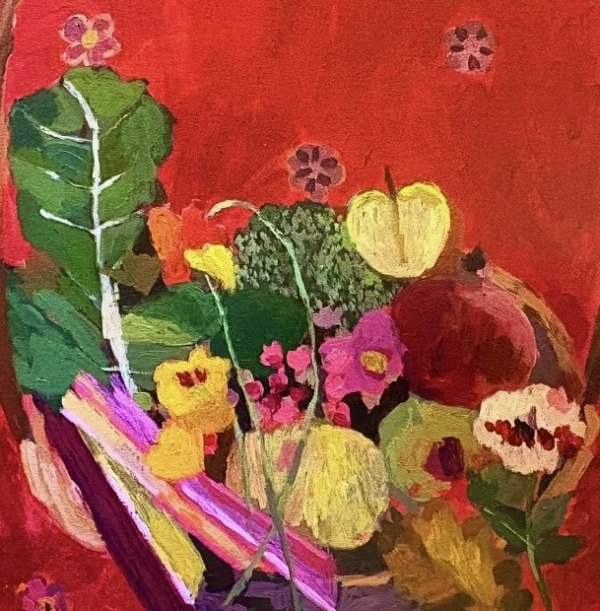 Pomegranate and Rainbow Chard