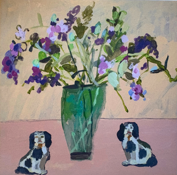 Staffordshire Dogs and Sweetpeas
